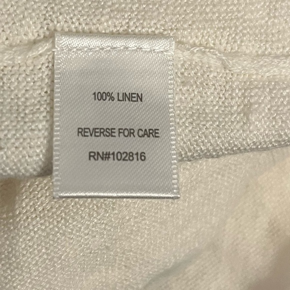 NWT Garnet Hill Brown and cream striped 100% linen Shawl Duster Cardigan - Picture 6 of 7